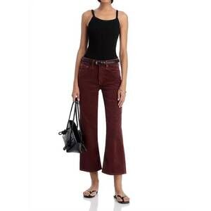MOTHER Women's Cropped Jeans in Burgundy